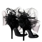 Sexy Ankle Strap Flower Heels